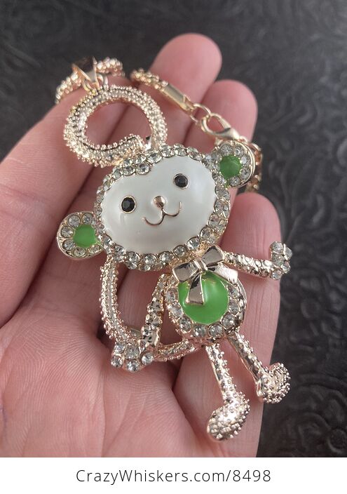 Adorable Moving Monkey Jewelry Necklace Pendant on Rose Gold Tone - #VigB5aGsZPg-6