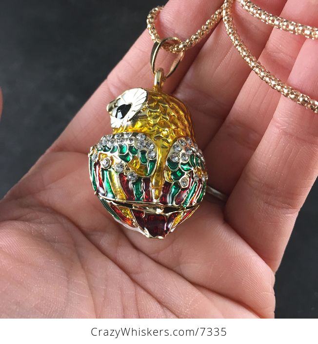Adorable Owl with Enamel Rhinestones Pendant Necklace Jewelry - #gZjHLUmDMiU-3