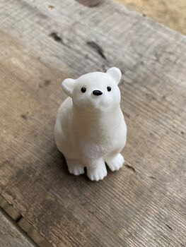 Adorable White Jade Polar Bear Figurine #eBmp1SJ6FfY