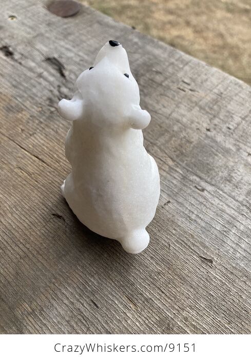Adorable White Jade Polar Bear Figurine - #eBmp1SJ6FfY-4