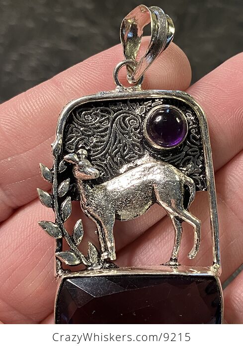 Amethyst Deer Crystal Stone Jewelry Pendant - #5fKVfMNgTKg-5