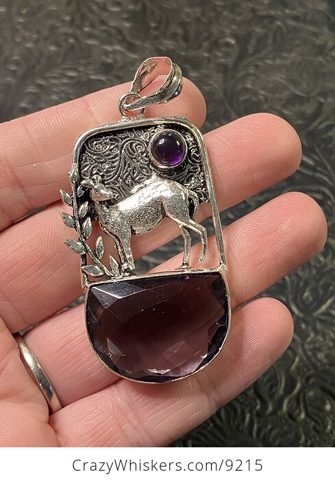 Amethyst Deer Crystal Stone Jewelry Pendant - #5fKVfMNgTKg-1