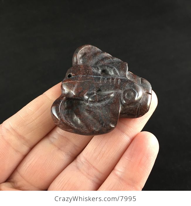 Animal Stone Jewelry Pendant Elephant Carved in Red Jasper - #FssMsj5Dfmo-3