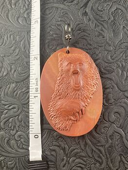 Bear Carved Jasper Stone Pendant Jewelry Mini Art or Ornament #9ZTXHVJtEOY
