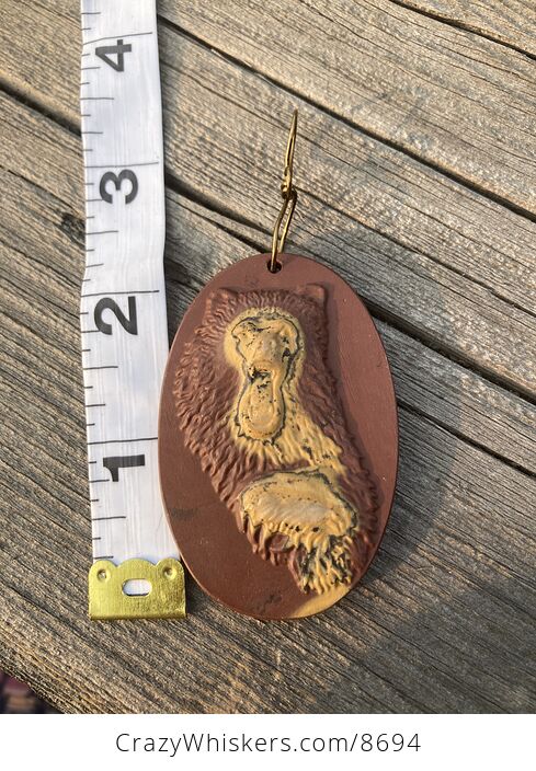 Bear Carved Jasper Stone Pendant Jewelry Mini Art or Ornament - #KZtzaEX89aU-2