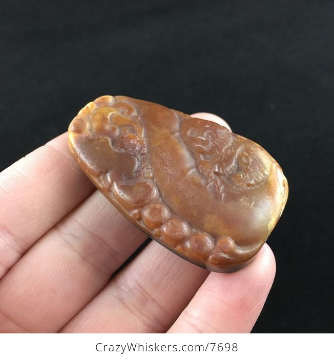 Bear Cub Carved Huanglong Jade Stone Pendant Jewelry - #t9Nci0nkno0-4