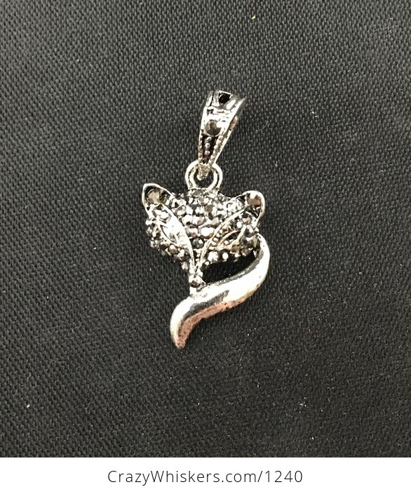 Beautiful and Elegant Small Fox Face and Tail Pendant with Tiny Crystal Rhinestones - #0VFbMfWKWnE-3