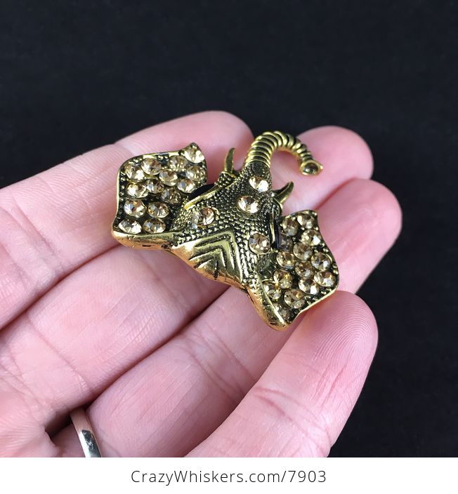 Beautiful Gold Toned Elephant Head Brooch Pin Jewelry - #vOKzRCXZVnc-4