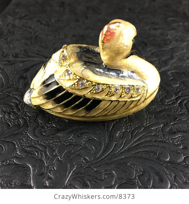 Beautiful Rhinestone and Enamel Pelican Bird Trinket Box - #rl1sGI82mHc-4