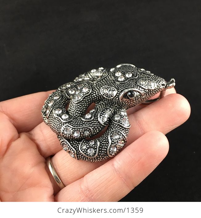 Beautiful Rhinestone Coiled Snake Jewelry Pendant - #IsFF2YcWf6g-2