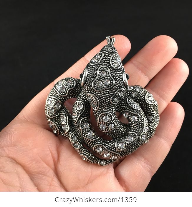 Beautiful Rhinestone Coiled Snake Jewelry Pendant - #IsFF2YcWf6g-1