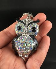 Beautiful Rhinestone Owl Pendant #dxsAaDeHonM