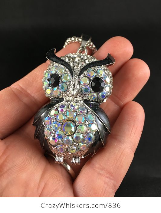 Beautiful Rhinestone Owl Pendant - #dxsAaDeHonM-1