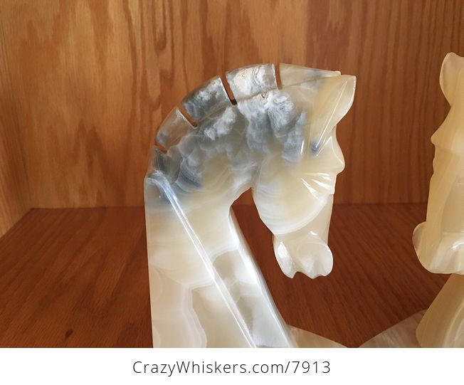 Beautiful Stone Horse Head Bookends - #0qGmjHQdkW4-6