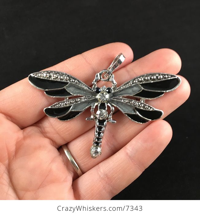 Black and Gray Dragonfly Jewelry Necklace - #emEILKAaWMY-1