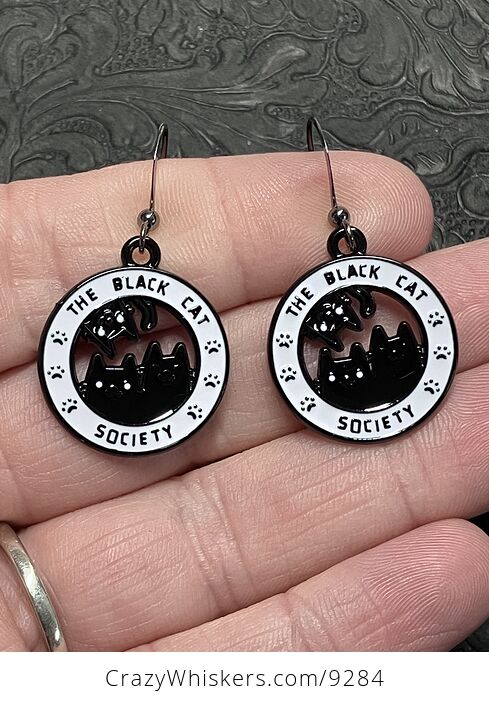 Black Cat Society Earrings - #bp3JfHod8RA-1