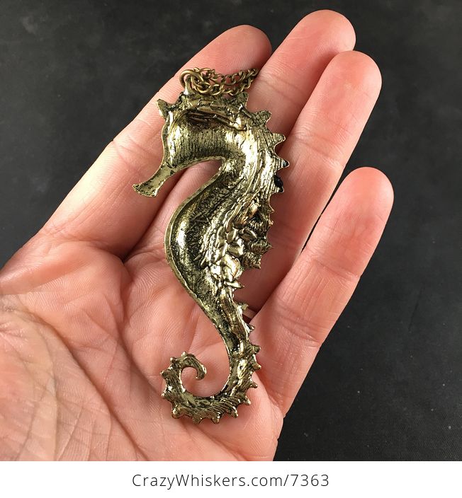 Black Seahorse Jewelry Necklace Pendant - #6JIEJt09QbM-6
