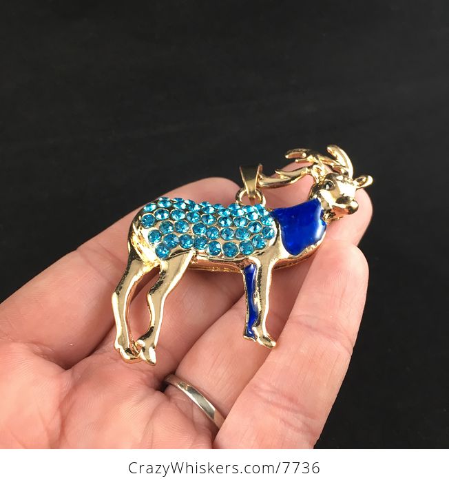 Blue Buck Deer Pendant Jewelry - #hJpRgpqeiNM-2