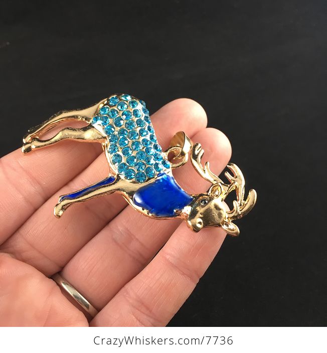 Blue Buck Deer Pendant Jewelry - #hJpRgpqeiNM-3