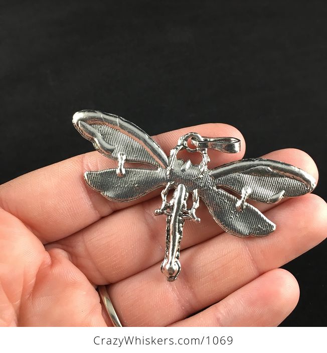 Blue Enamel and Rhinestone Dragonfly Jewelry Pendant - #ZVmXGLtHJVI-3