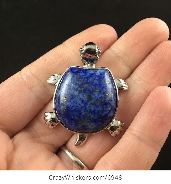 Blue Lapiz Lazuli Stone Turtle Pendant Jewelry - #iBRBIAt0MZo-1