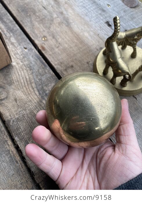 Brass Elephant Sphere and Stand - #Ux6FhqW8hAk-4