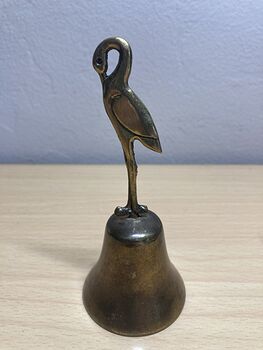Brass Heron Stork Crane Bell #5K6v7Qb2Li4