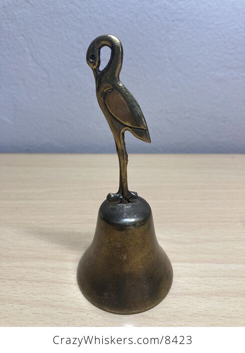 Brass Heron Stork Crane Bell - #5K6v7Qb2Li4-1