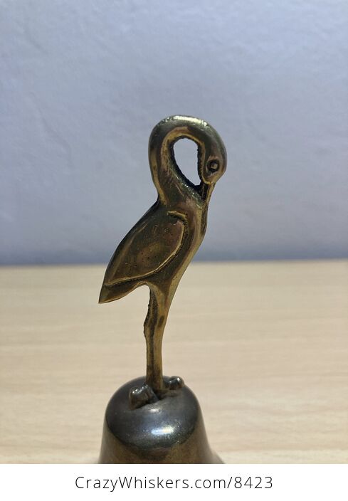 Brass Heron Stork Crane Bell - #5K6v7Qb2Li4-4