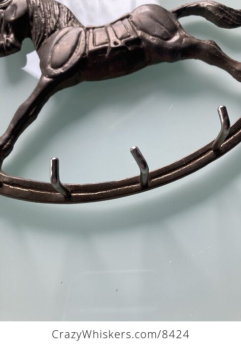 Brass Rocking Horse Wall Hook Rack Jewelry Organizer Key Holder - #RaF8bCg59P8-3