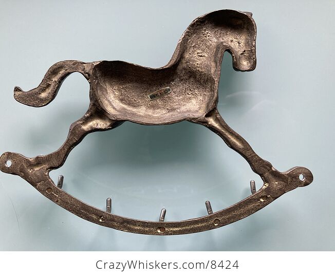 Brass Rocking Horse Wall Hook Rack Jewelry Organizer Key Holder - #RaF8bCg59P8-4
