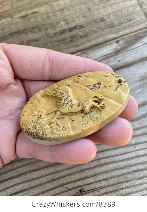 Buck Deer Carved in Jasper Stone Jewelry Pendant - #uKoCVsrLX2s-5
