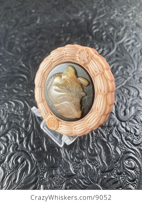 Bulldog Stone Cabochon Jewelry Mini Art Ornament - #YJ8oVHP6zfY-2