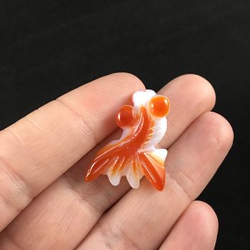 Carved Agate Goldfish Jewelry Pendant #xHvooPXB0Gk