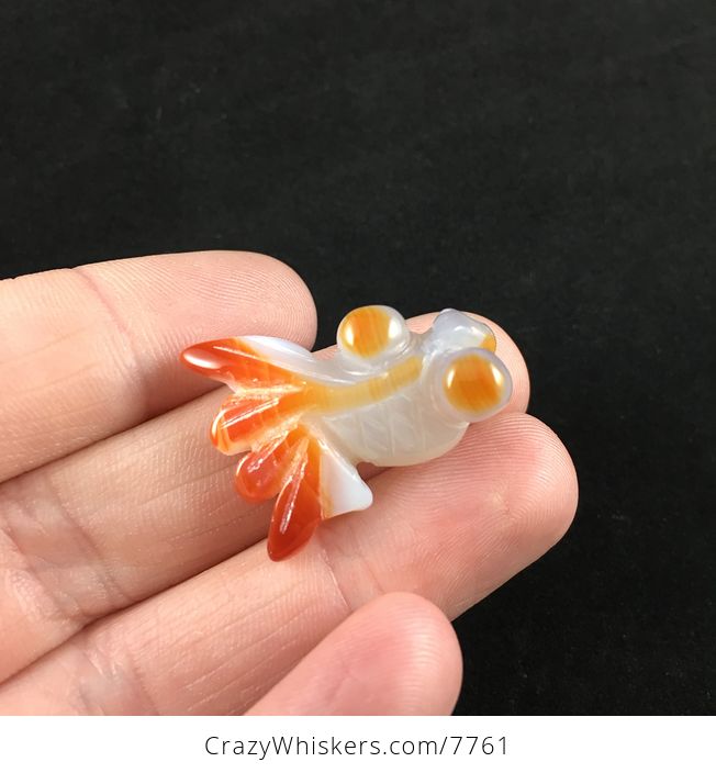 Carved Agate Goldfish Jewelry Pendant - #IZRHPOogEd0-2