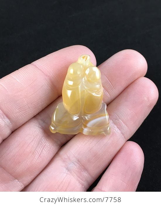 Carved Agate Goldfish Jewelry Pendant - #SQ6QMGvxE90-1