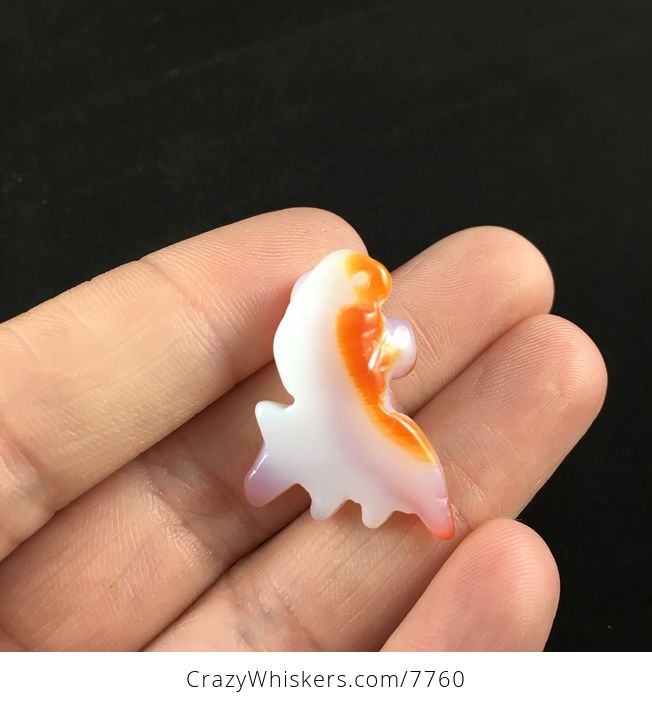 Carved Agate Goldfish Jewelry Pendant - #xHvooPXB0Gk-3