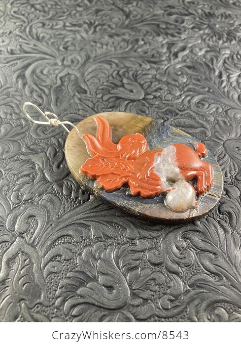 Carved Bunny Rabbit Jasper Stone Pendant Jewelry - #oSWJ3ixeUsI-2