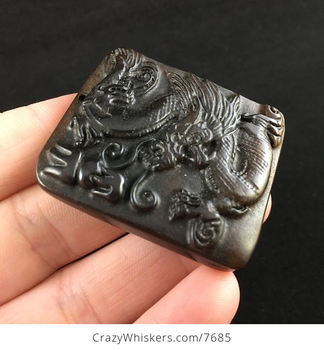 Carved Chinese Dragon Jade Stone Pendant Jewelry - #LYmSfLOOJZg-4
