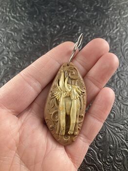 Carved Elephant Jasper Stone Jewelry Pendant Mini Art Ornament #iRpDei3Q7jc