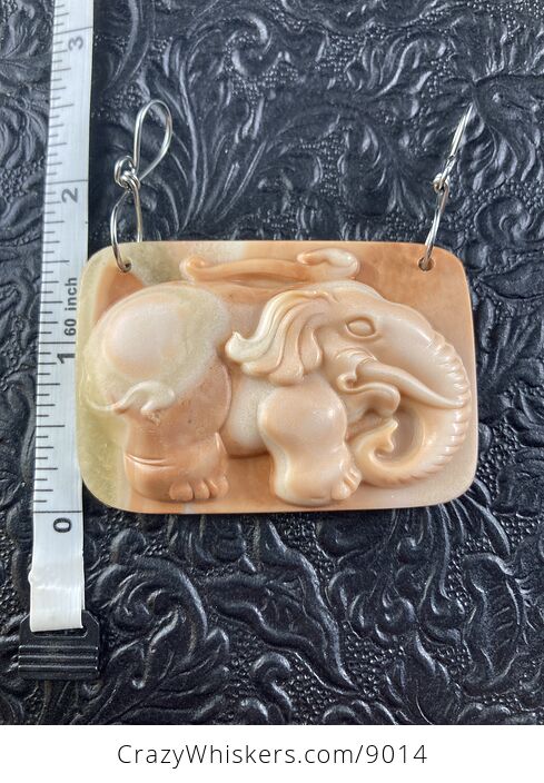 Carved Elephant Stone Jewelry Pendant Mini Art Ornament - #Ftrc0rX2598-3