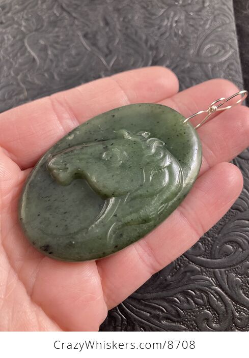Carved Green Bi Yu Jade Stone Horse Pendant Jewelry Mini Art Ornament - #PhKMQLA31XU-3