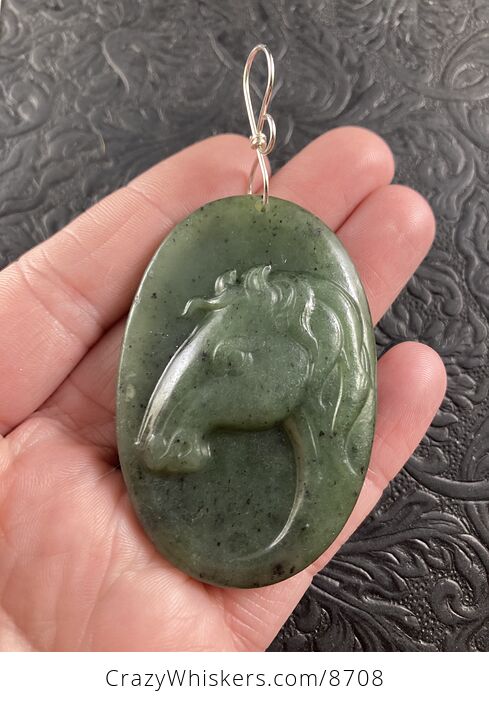 Carved Green Bi Yu Jade Stone Horse Pendant Jewelry Mini Art Ornament - #PhKMQLA31XU-2