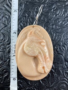 Carved Horse Head in Profile Red Malachite Stone Pendant Jewelry Mini Art Ornament #526eMeAAADw