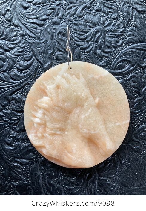 Carved Horse Head Red Malachite Stone Pendant Jewelry Mini Art Ornament - #GjosrsMPUt8-2