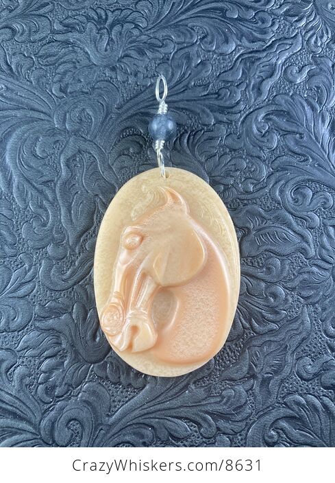 Carved Horse Jasper Stone Pendant Jewelry Mini Art Ornament - #6OnXJwqUQIM-3