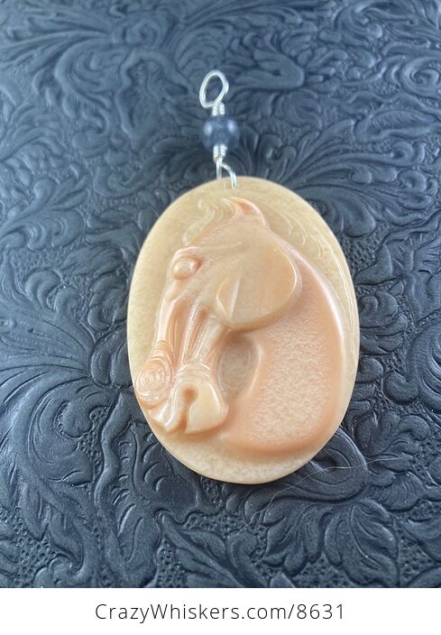 Carved Horse Jasper Stone Pendant Jewelry Mini Art Ornament - #6OnXJwqUQIM-5