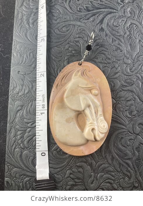 Carved Horse Jasper Stone Pendant Jewelry Mini Art Ornament - #RhMAb3hthQU-6