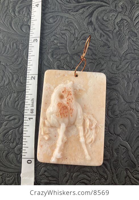 Carved Horse Jasper Stone Pendant Jewelry Mini Art Ornament - #V4wn1XYf8OE-1