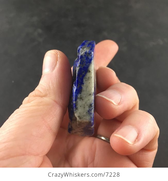 Carved Iguana Lizard Lapis Lazuli Stone Pendant Necklace Jewelry - #nlDLLNyTxnw-5